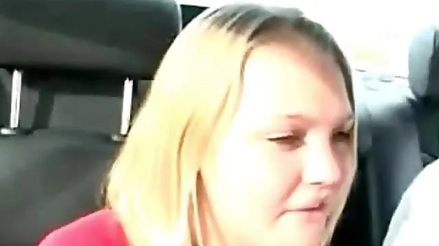 Cute amateur goes down on him in the car