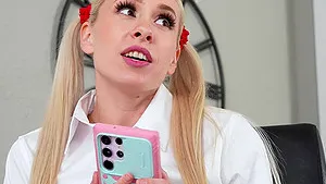 Slim schoolgirl Anna Kovachenko gets on top of a guy to ride his dick