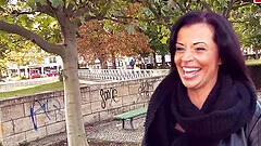 Public flashing date with big tits milf