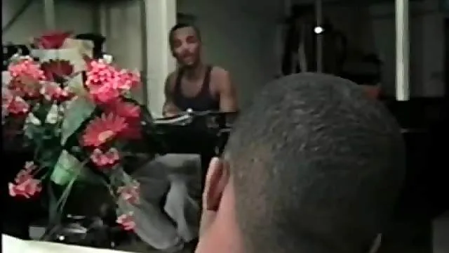 Young black guy swallows big cock