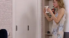 Nice ass and small tits Judith Angel takes off her clothes to tease