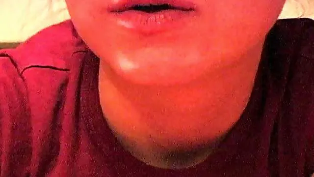 Mouth and lips fetish tease in close up