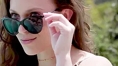 Horny wife Lily Love sunbathes naked and gets fucked balls deep