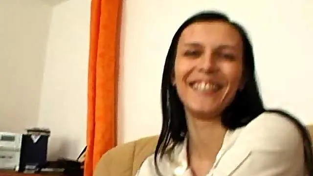 Hot amateur teen masturbates and sucks cock with cumshot