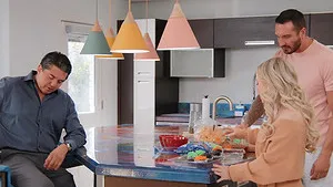 Chubby blonde London River gets double penetrated and loves it