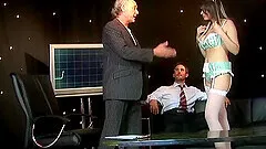 Hardcore MMF threesome with stunning stripper Katie Weale