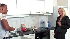 Rough MMF threesome with a ravishing blonde - Sarah Simon