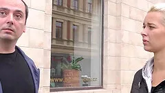 Lucky hunter meets beauty in the streets and fucks her