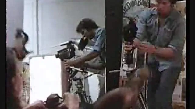 Retro hardcore with photographer and model