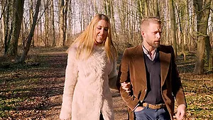 Sweet chick Joy Latoya has fun with a delicious cock in the woods