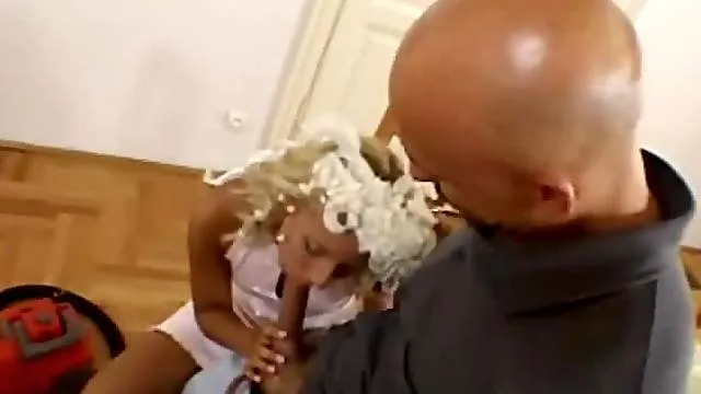 Nubile blonde bride with small tits impaled on cock