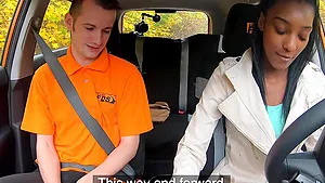 Interracial fucking in the car with hot ass ebony Asia Rae. HD