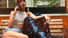 Skinny hottie Bad Lady gets undressed and fucked by a stranger