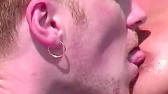 Skinny busty MILF enjoys the whole hand deep inside her oiled cunt after a wild ride