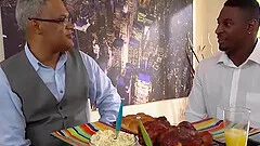 Cute ebony teen fuck with her father's best friend