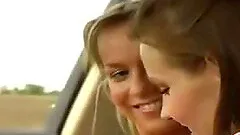 Cute lesbians in car