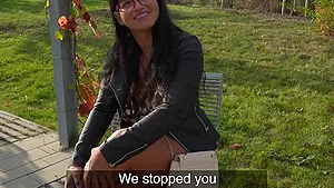 Rough outdoor dicking in HD POV video with brunette Amy Amor