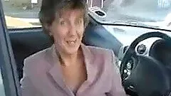 British lady in stocking flash on public