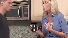 Stepson fucked blonde stepmom in the kitchen