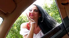 Zaneta sucks a dick in the car and takes it up her cunt from behind