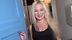 German skinny blonde model pick up and fuck