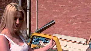 Outdoor dicking in missionary with blonde Sienna Day & her BF