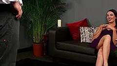 Model in clothes enjoys watching a naked man masturbate - Harry Amelia