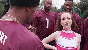 Aliya Brynn enjoys during rough interracial gangbang - HD