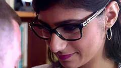 Hardcore fucking ends with a facial for beautiful Mia Khalifa