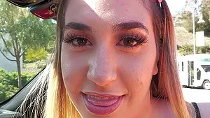 Lexi Gray enjoys while sucking her boyfriend's dick in close up