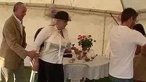 Hardcore group sex with BBW models Kirsten Halborg and Romana Ryder