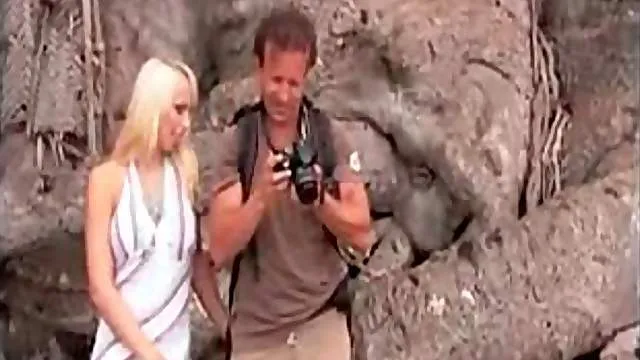 Sex on an island beach with two hotties