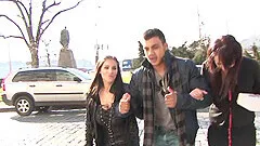 Interracial group sex with cock hungry sluts Lola Wan and Niki Dark