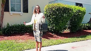 Naughty stranger Mandy Rhea with glasses moans while riding a cock