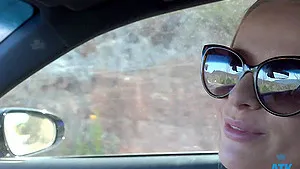 Skinny blondie Paris White shows her hard nipples and sexy jeans