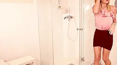 Sexy blondie Sicilia teases with her naked body and gets fucked