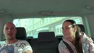 Rough dicking in the back of a car with Jarmila T and Figi