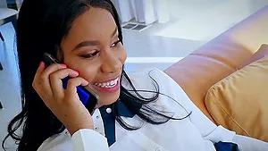 Nice kissing leads to passionate interracial sex with Jenna Foxx