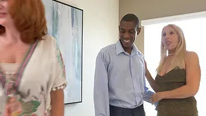 Hardcore interracial dicking on the bed with blonde Chery Leigh