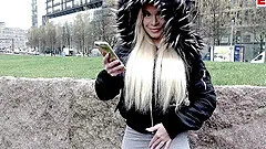 Funny pick up casting with big tits german blonde