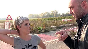 Outdoors teasing leads to car sex with natural tits blonde Ruth