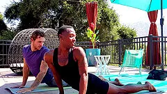 Interracial gay sex at home between two muscular best friends