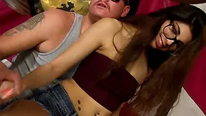 Ava Taylor cute college girl gives new boyfriend a surprise rimjob for his birthday Bradley Remington