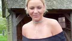 Hot german chick fucking a lucky dick out in the woods