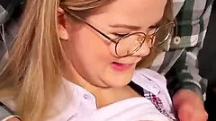 Puffy blonde college girl loves good sex