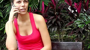 Small tits girlfriend gives head and gets fucked hard outdoors