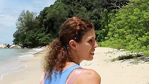 Slender girlfriend loves teasing and having risky outdoors sex