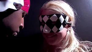 Leya Falcon wearing fishnet lingerie moans during rough sex