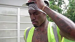 Amazing interracial sex ends with cum on ass of Rose Monroe