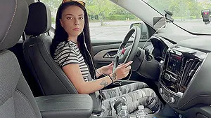 Gianna Ivy moans while getting fingered in the back of a car